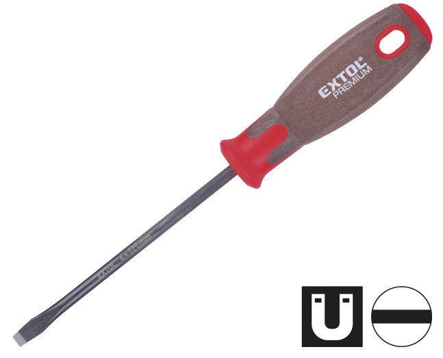 Extol 8819266 csavarhúzó lapos 6x125mm CV mágneses SUPERGRIP termék fő termékképe