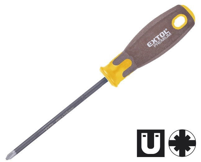 Extol 8819276 csavarhúzó PZ1x100mm CV mágneses SUPERGRIP termék fő termékképe