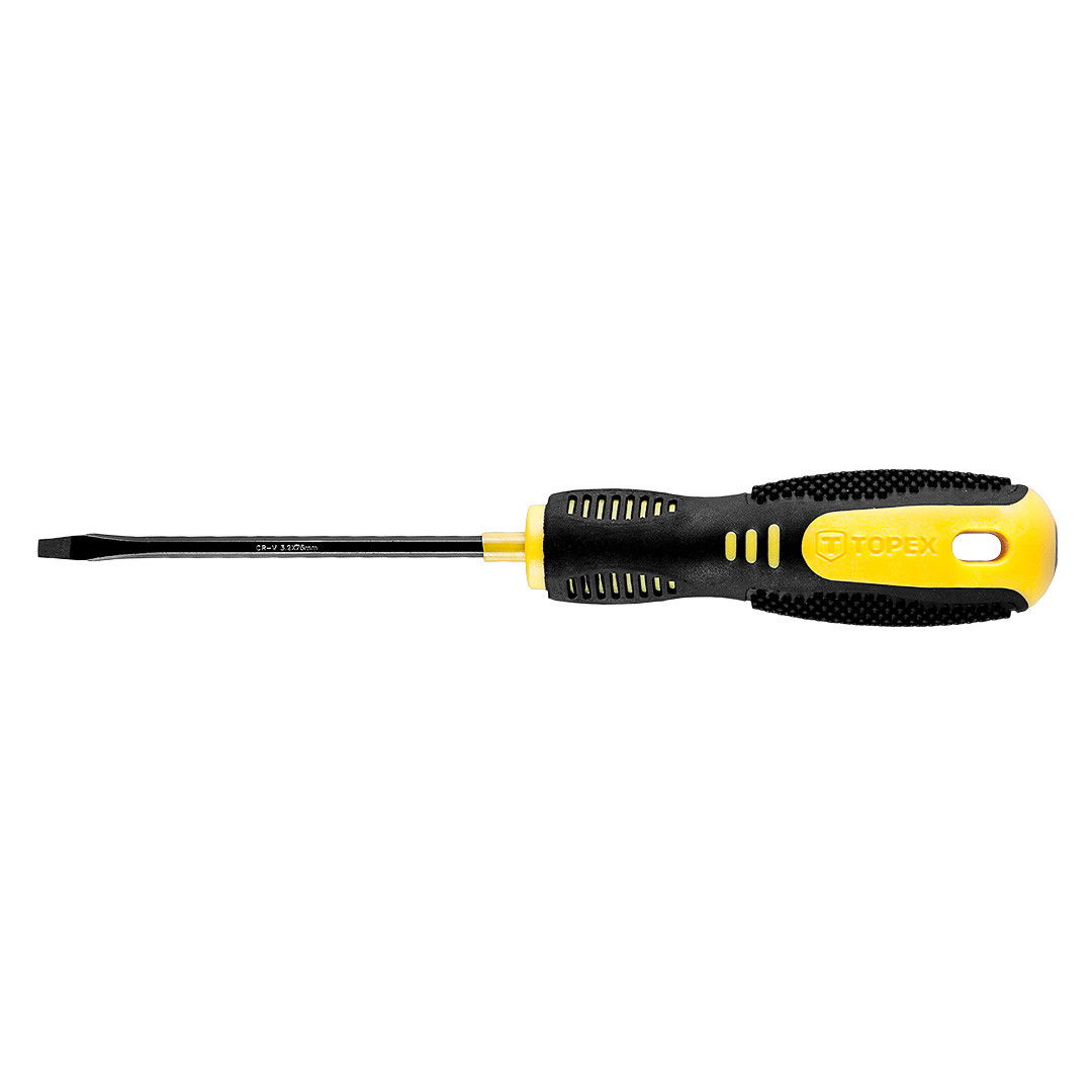 Topex 39D801 lapos csavarhúzó, CrV acél, 165/75 mm, 3.2 mm termék fő termékképe