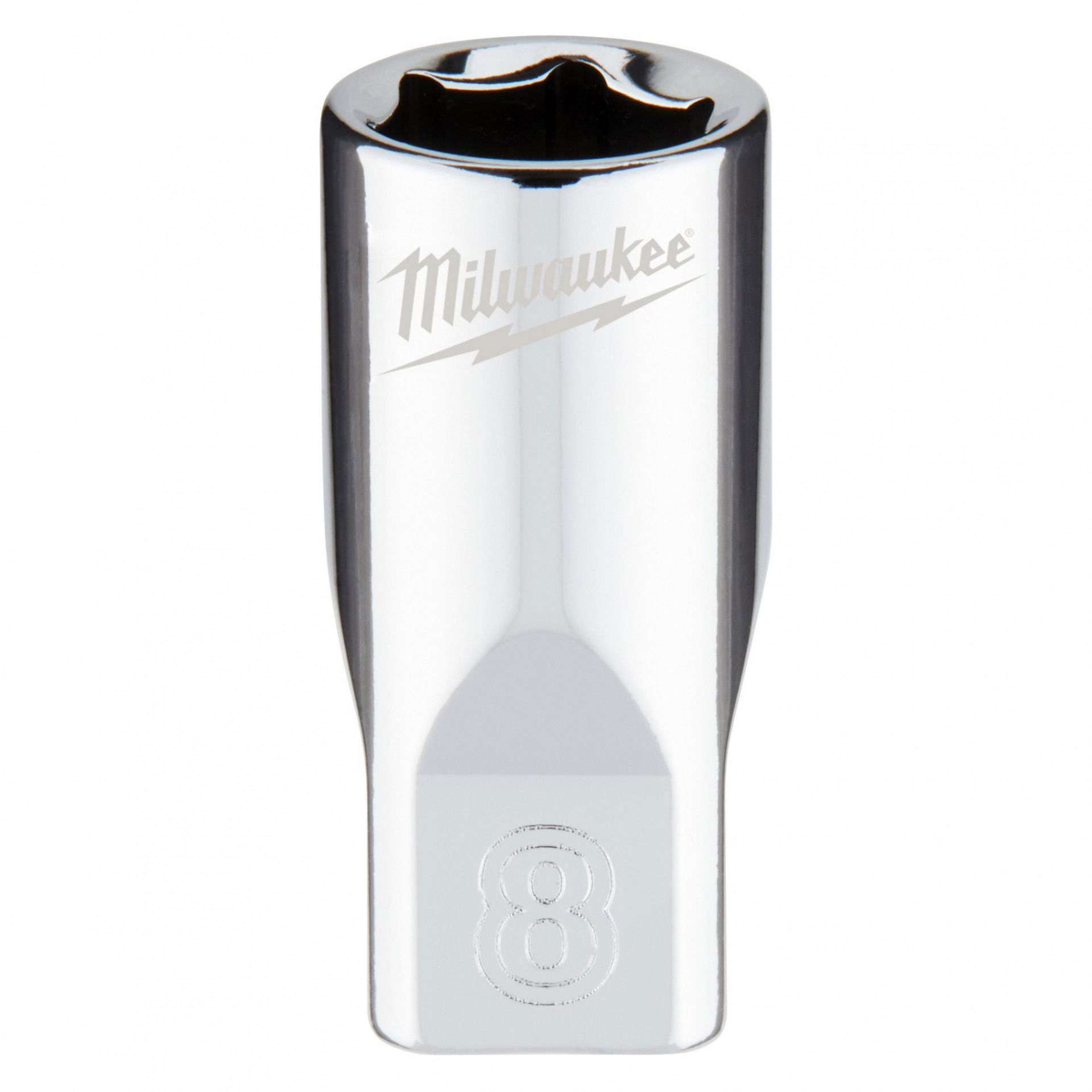 Milwaukee FOUR FLAT™ oldalú 1/4"-os dugókulcs fej, rövid, 6-lapú, 8 mm termék fő termékképe