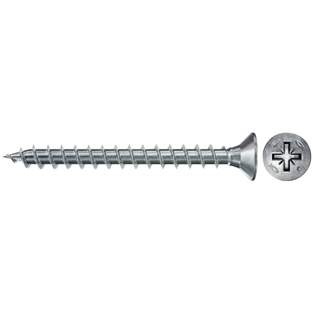 Fischer FPF II CZF 3.0 x 12 BC 1000 süllyesztett fejű, kékre horganyzott végigmenetes csavar, PZ behajtással, 1000 db/csomag termék fő termékképe