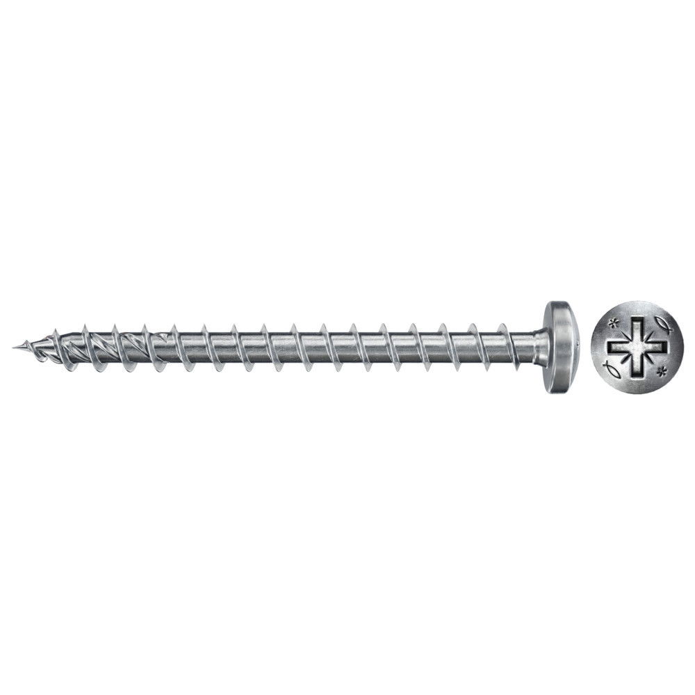 Fischer FPF II PZF 6.0 x 60 BC 100 lencsefejű, kékre horganyzott végigmenetes forgácslapcsavar, PZ behajtással, 100 db/csomag termék fő termékképe
