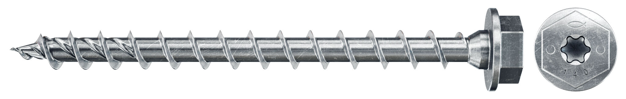 Fischer PowerFast FPF II HWTF 12.0 x 120 BC 25 kékre passzivált végigmenetes szerkezetépítő csavar SW és TX behajtással, 25 db/csomag termék fő termékképe