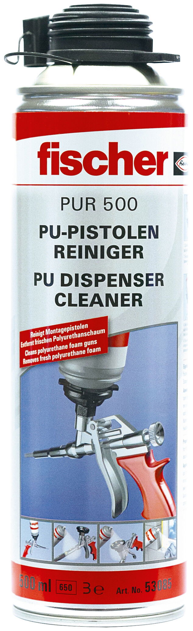 Fischer PUR 500 purhab tisztító, 500 ml termék fő termékképe